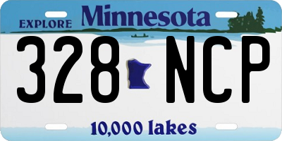 MN license plate 328NCP