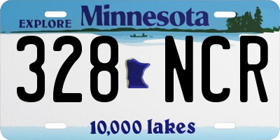 MN license plate 328NCR