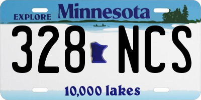 MN license plate 328NCS
