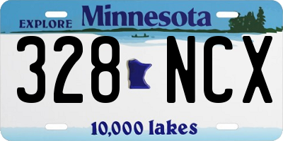 MN license plate 328NCX