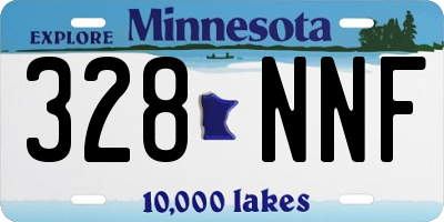 MN license plate 328NNF