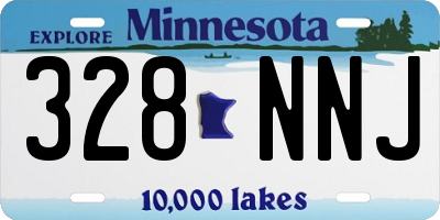 MN license plate 328NNJ