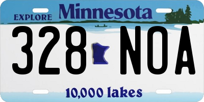 MN license plate 328NOA