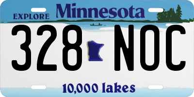 MN license plate 328NOC