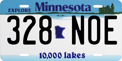 MN license plate 328NOE