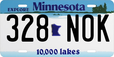 MN license plate 328NOK
