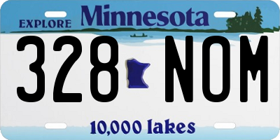 MN license plate 328NOM