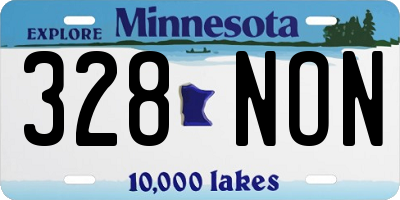 MN license plate 328NON