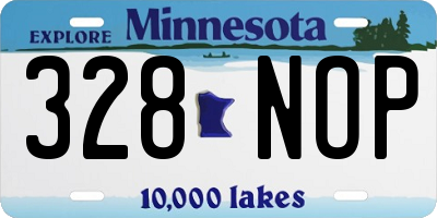 MN license plate 328NOP