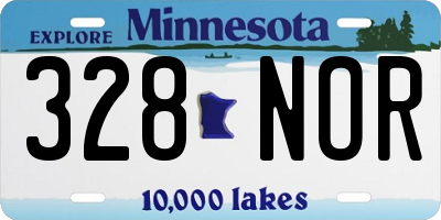 MN license plate 328NOR