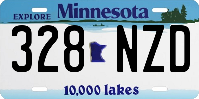 MN license plate 328NZD