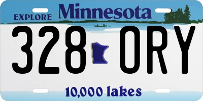MN license plate 328ORY
