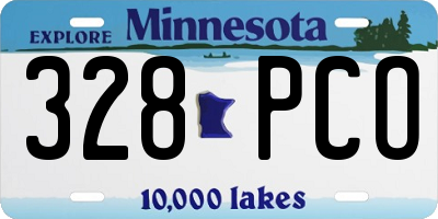 MN license plate 328PCO