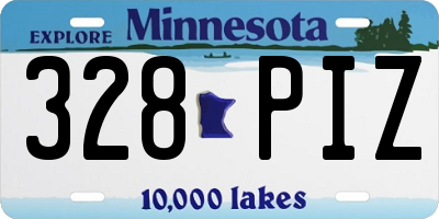 MN license plate 328PIZ