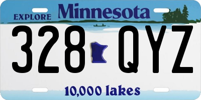 MN license plate 328QYZ