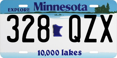 MN license plate 328QZX