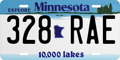 MN license plate 328RAE