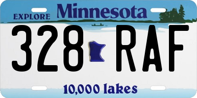 MN license plate 328RAF