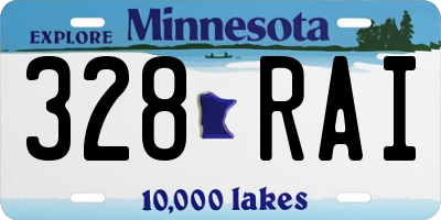 MN license plate 328RAI