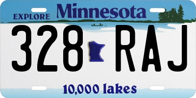 MN license plate 328RAJ