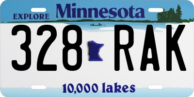MN license plate 328RAK