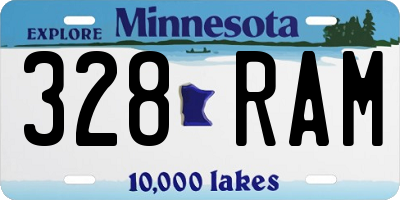 MN license plate 328RAM