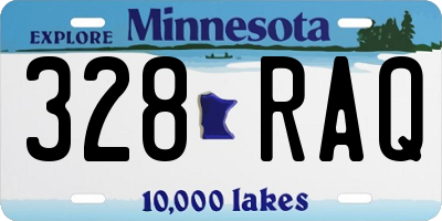MN license plate 328RAQ