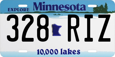 MN license plate 328RIZ