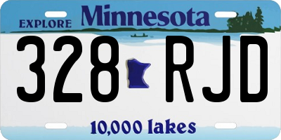 MN license plate 328RJD