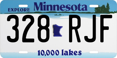 MN license plate 328RJF