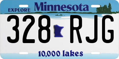 MN license plate 328RJG