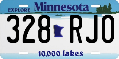 MN license plate 328RJO