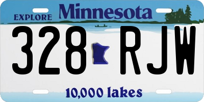 MN license plate 328RJW
