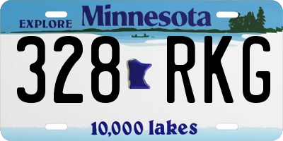 MN license plate 328RKG