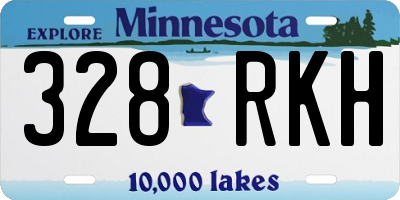 MN license plate 328RKH