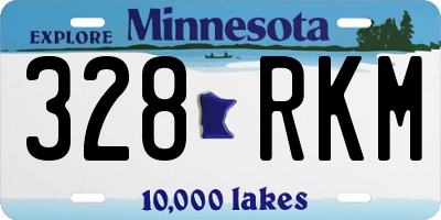 MN license plate 328RKM