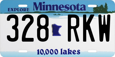 MN license plate 328RKW
