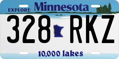 MN license plate 328RKZ