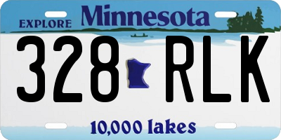 MN license plate 328RLK