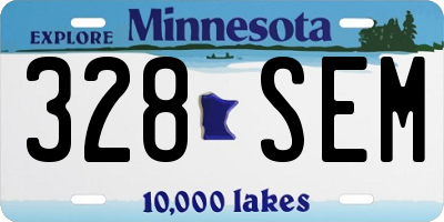 MN license plate 328SEM