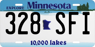 MN license plate 328SFI