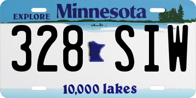 MN license plate 328SIW