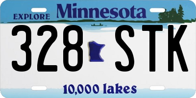 MN license plate 328STK