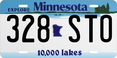 MN license plate 328STO