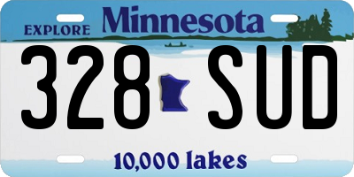 MN license plate 328SUD