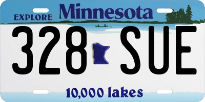 MN license plate 328SUE
