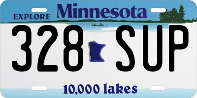 MN license plate 328SUP
