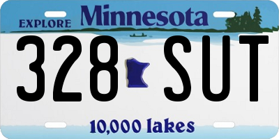 MN license plate 328SUT