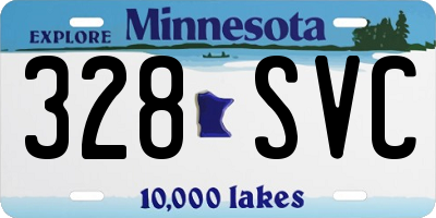 MN license plate 328SVC