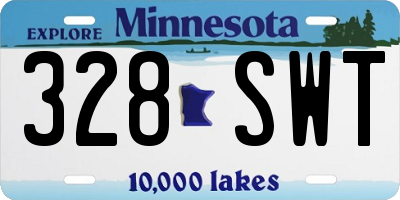MN license plate 328SWT